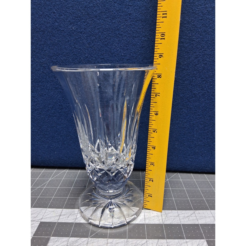 Waterford Crystal Vase Clear Lismore Pattern Flared Pedestal 8 Inch
